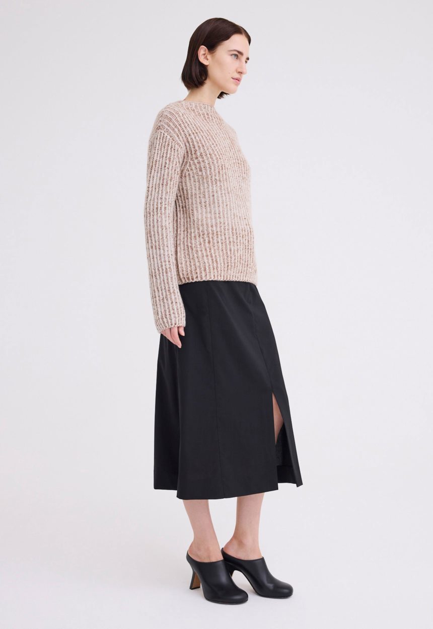 Jac + Jack Burton Cashmere Sweater - Attica Brown Speck